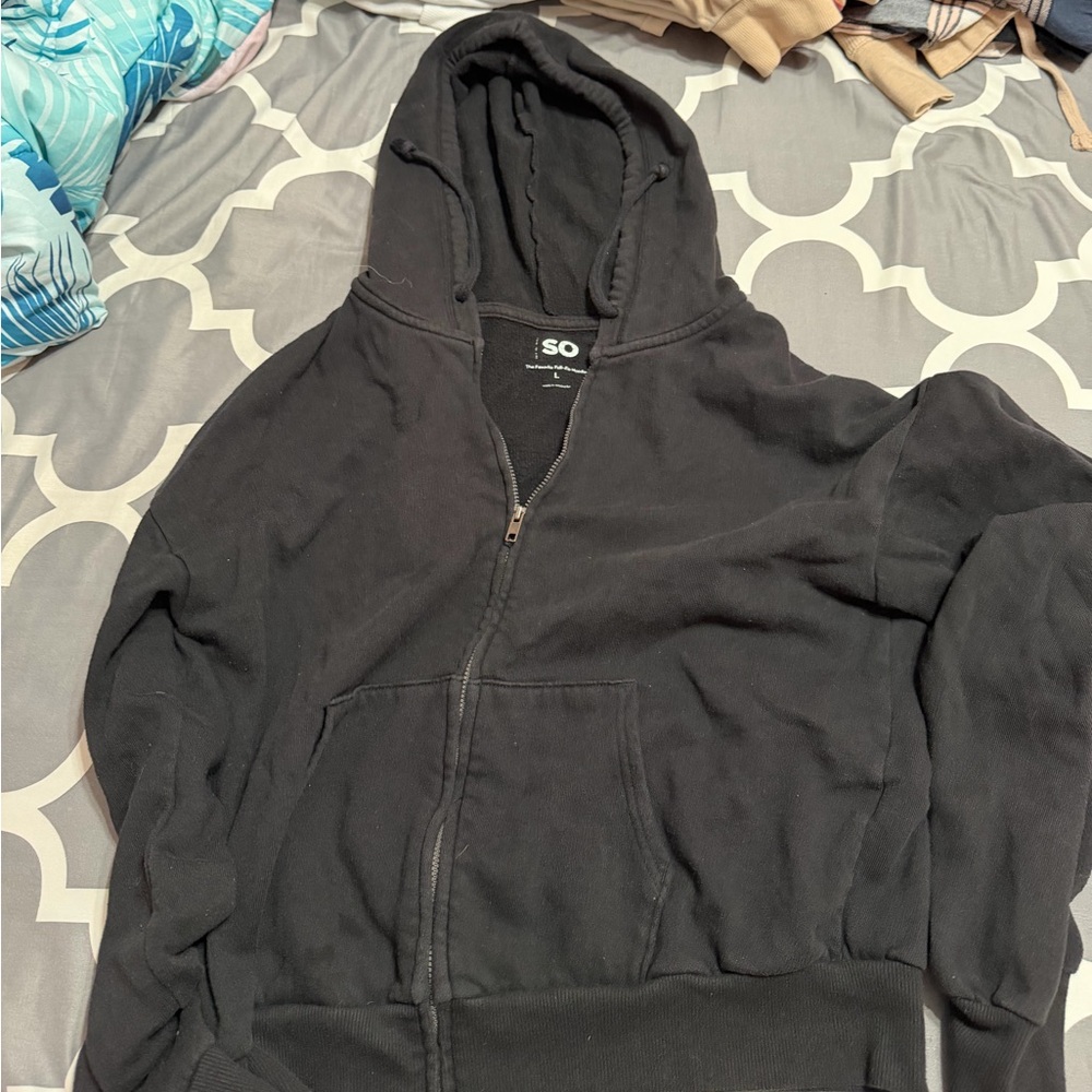 SO Charcoal Zip-Up Hoodie